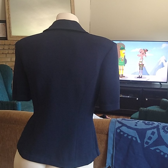 St. John Knit Navy Blue Short Sleeves Jacket SZ 6. - Picture 5 of 7